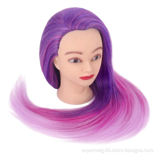 Female Wig Black Cosmetology Maniquines Mannequin Head   Hairdresser Training Doll Head Synthetic Hair Manikin Head